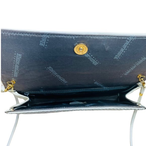 Vintage Whiting and Davis Ivory Metal Chain Mesh Clutch Purse 10" W x 6" H - Picture 5 of 6